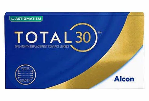 TOTAL 30 for ASTIGMATISM טוטל 30 עדשות מגע חודשיות עם צילינדר איכותיות עם נוחות מדהימה